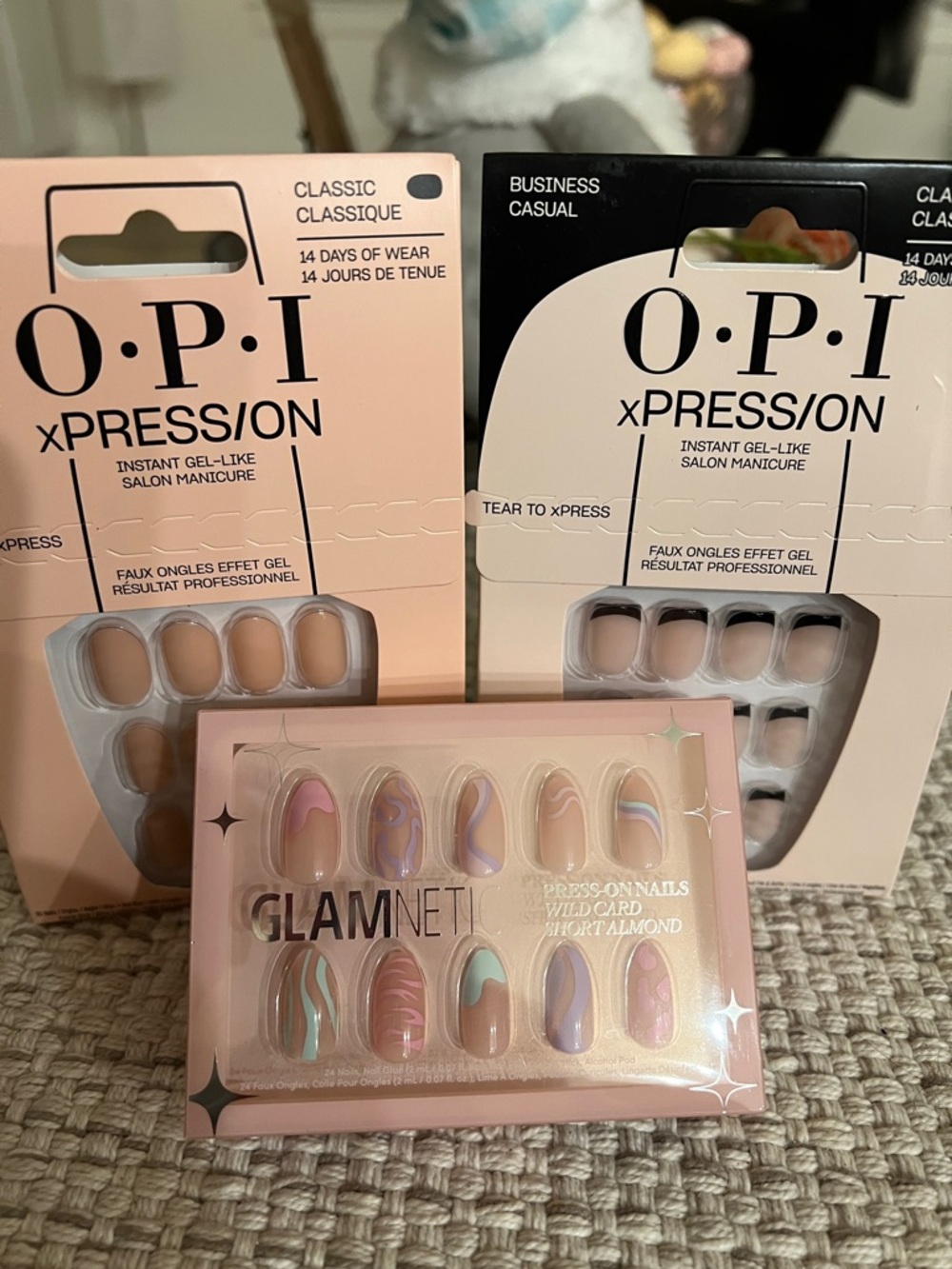 OPI Press-On Nails Set (2) and Glamnetic Press-on set